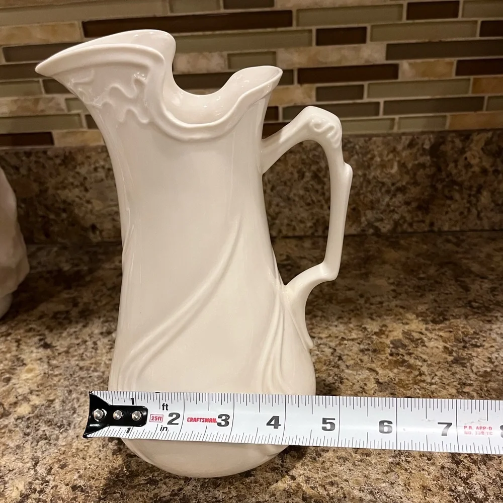 Vintage I. Godinger & Co. Embossed Ivory Porcelain Pitcher